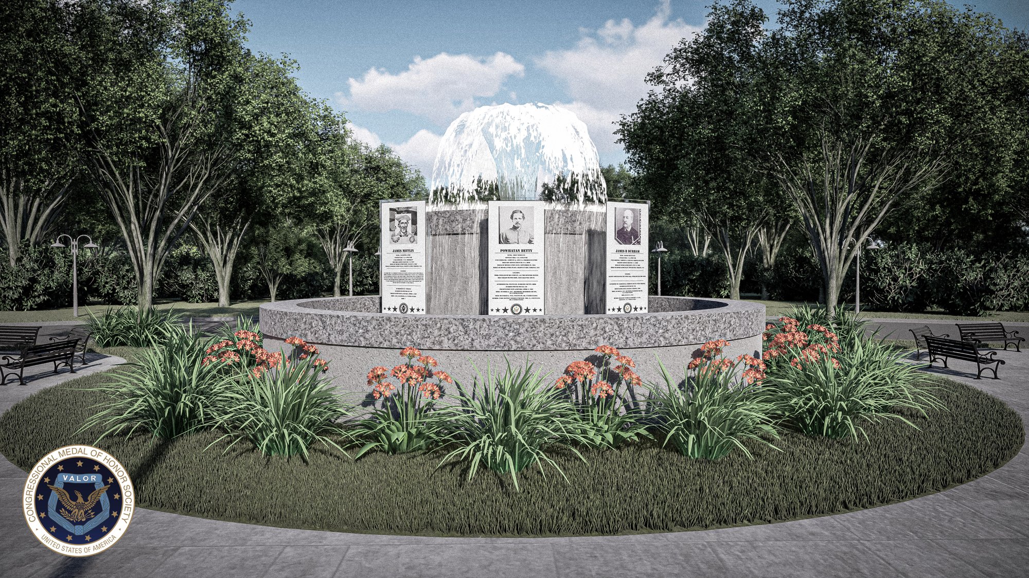Commissioned concept study of a memorial in downtown Richmond